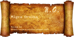 Migra Orsika névjegykártya